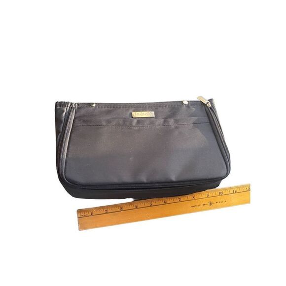 In Bag black nylon fabric bag insert with black white grey pattern lining adjust - Picture 5 of 7